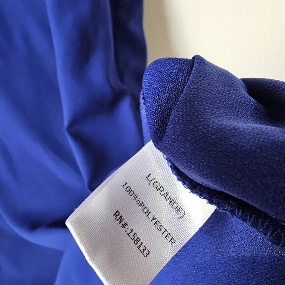 EUC STACCATO ELECTRIC BLUE V NECK FLUTTER SLEEVES SHORT DRESS SZ LARGE - Picture 13 of 15